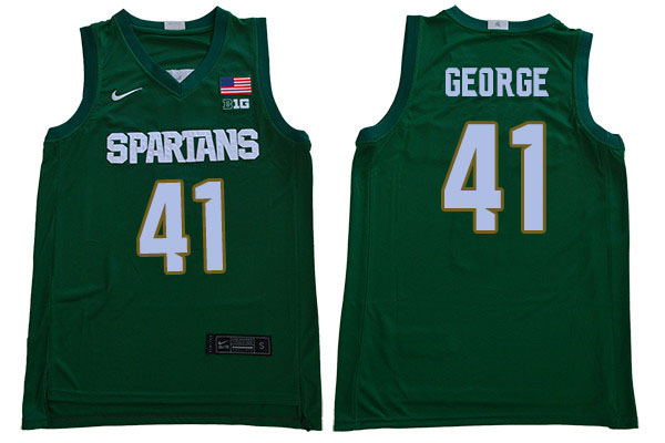 Men Michigan State Spartans #41 Conner George NCAA Nike Authentic Green College Stitched Basketball Jersey VO41O56UG